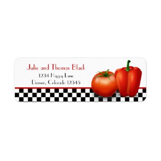 Retro Kitchen or Cooking Return Address Labels label