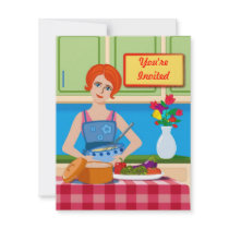 Retro kitchen scene invitations by JellyRollDesigns Retro kitchen scene invitations