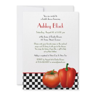 Retro Kitchen Theme Bridal Shower Invitation invitation