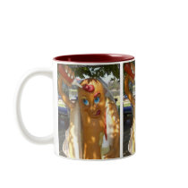 Retro Kitsch Hot Dog Statue mugs by JuJuGardens Retro Kitsch Hot Dog Statue mugs