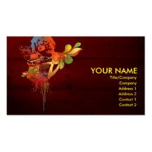 retro lady business card