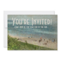 Retro Lake Michigan Beach Party Invitation