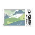 Retro Landscape Postage postage