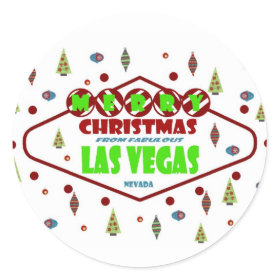 Retro Las Vegas Christma Sticker