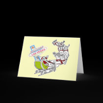 Retro Las Vegas Santa with LV Sign Card