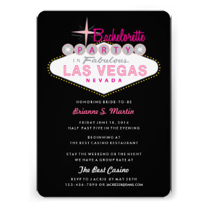 Retro Las Vegas Sign Bachelorette Party Invitation