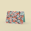 Retro Lava Flower Squares Blank Card