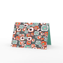Retro Lava Flower Squares Blank Card