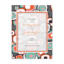 Retro Lava Flower Squares Save The Date Postcard by fat_fa_tin Retro Lava Flower Squares Save The Date Postcard