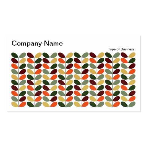 Retro Leaves II 02 Business Cards (front side)