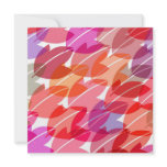 retro leaves in red, card (invitation)