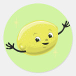 Retro Lemon Guy Round Sticker