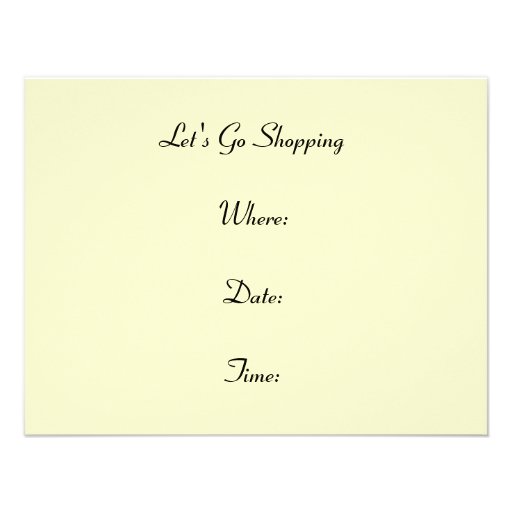 Retro LET'S GO SHOPPING Invitations City Bus Stop