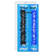 Retro light blue psychedelic rectangles customized rack card