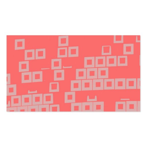 Retro Light Pink Squares vs Modern Dark Salmon Business Cards (back side)
