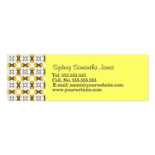 Retro Light Yellow & Brown Profile Card Business Card Templates