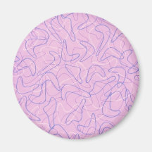 Retro Lilac Boomerang Refrigerator Magnet