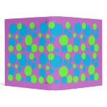 Retro Lime & Turquoise Bubble Dots on Lilac binders