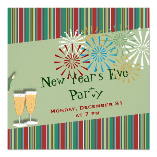 Retro Look New Year's Eve Party Invitation (front side)