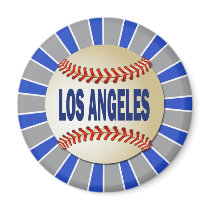 RETRO LOS ANGELES BASEBALL FRIDGE MAGNETS