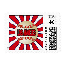 RETRO LOS ANGELES BASEBALL POSTAGE STAMPS