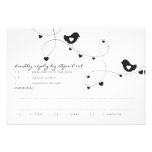 Retro Love Birds with Hearts Response Card Custom Announcements