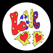 retro love sticker stickers
