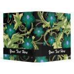 retro lovely aqua flowers floral binder
