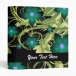 retro lovely aqua flowers floral binder binders