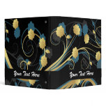 retro lovely blue flowers floral binder