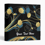 retro lovely blue flowers floral binder binders