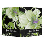 retro lovely green flowers floral binder