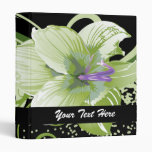 retro lovely green flowers floral binder binders