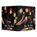 retro lovely pink flowers floral binder