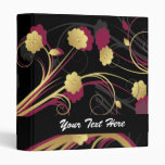 retro lovely pink flowers floral binder binders