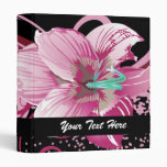 retro lovely pink flowers floral binder binders