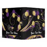 retro lovely purple flowers floral binder