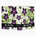 retro lovely purple flowers floral binder binders