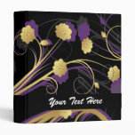 retro lovely purple flowers floral binder binders