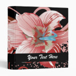 retro lovely red flowers floral binder binders
