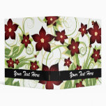 retro lovely red flowers floral binder binders