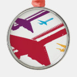 Retro Mad Dog Airplane Jet Flight Design Christmas Ornaments