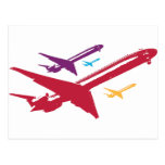 Retro Mad Dog Airplane Jet Flight Design Postcard