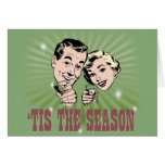 Retro Man and Woman "Tis the Season" Greeting Cards
