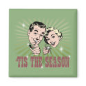 Retro Man and Woman "Tis the Season" magnets by HolidaysToRemember Retro Man and Woman "Tis the Season" magnets