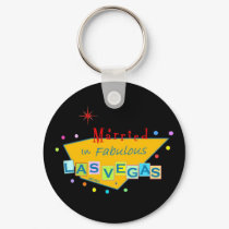 Retro Married In Fabulous Las Vegas Keychain