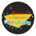 Retro Married in Las Vegas Sticker
