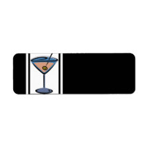 Retro Martini Cocktail Address Labels