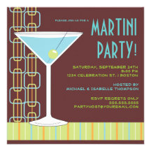 Retro Martini Cocktail Party Invitation