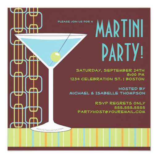Retro Martini Cocktail Party Invitation
